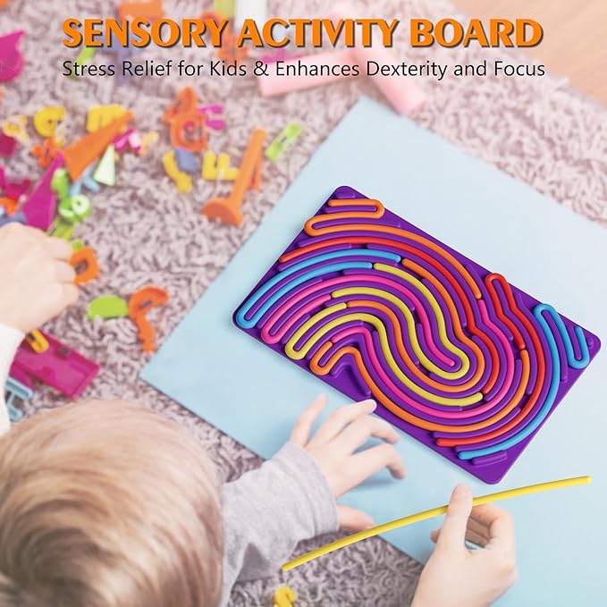 Sensory Fidget Toys for Kids Toddler Boys ,Sensory Activity Board for Stress Anxiety Autistic ADHD, Calm Down Travel Airplane Essentials Toys for 3+ Year Old, Stuffers Gifts for Teen Girls