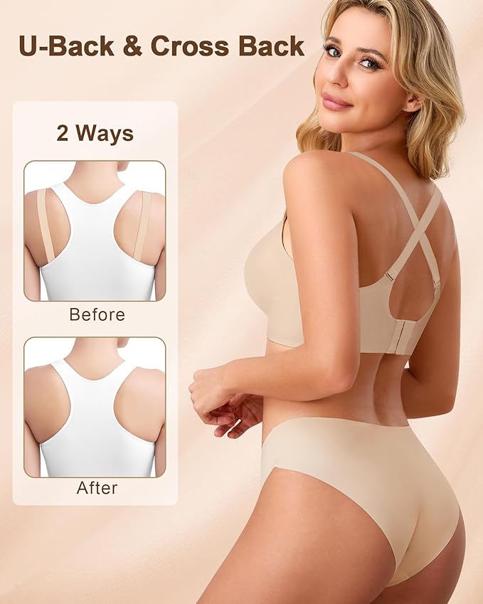 QDN 3 Pack Nursing Bras for Breastfeeding Pregnancy Bras for Women Maternity Nursing Bra Sleep Bras for Women