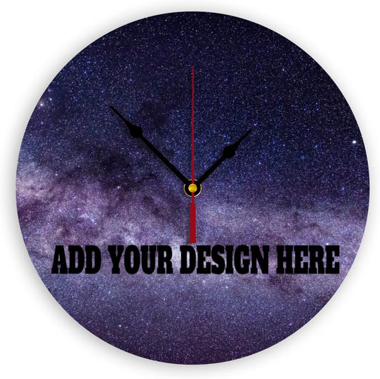 Generic Custom Wall Clock Personalized Clocks with Photo Text Logo That PVC Customized Round Silent Clock for Living Room Creative, 10inch-25cm