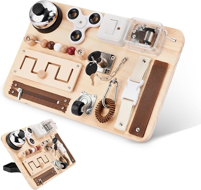 Dementia Activities for Seniors-Fidget Busy Board-Alzheimers Products for Elderly-Memory Games for Autism Adult-Dementia Gadgets-Sensory ADHD Toys-Anxiety Relief Items-Gift for Seniors