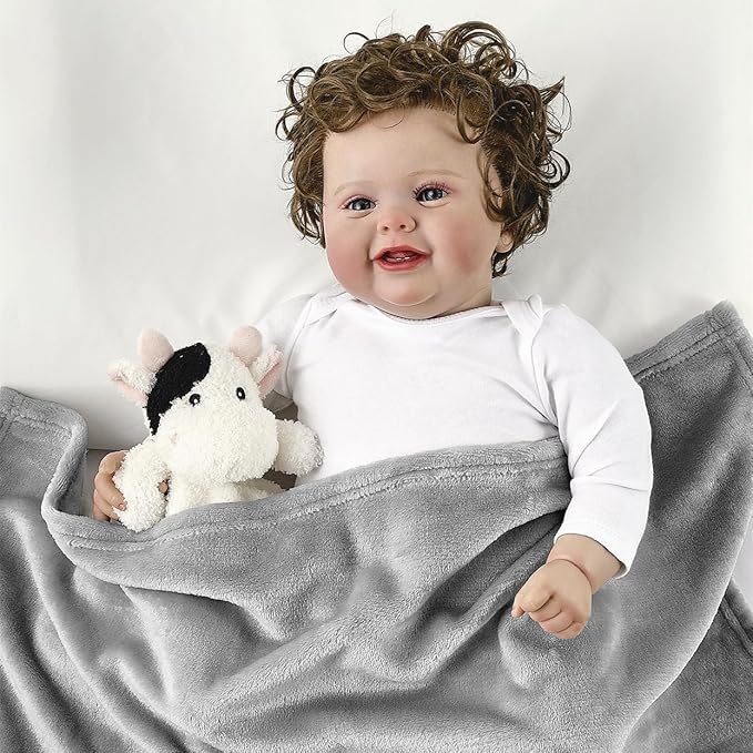 CREVENT Cozy Plush Baby Security Blanket, Loveys for Baby Girls and Boys, Birthday (Elephant +Cow)