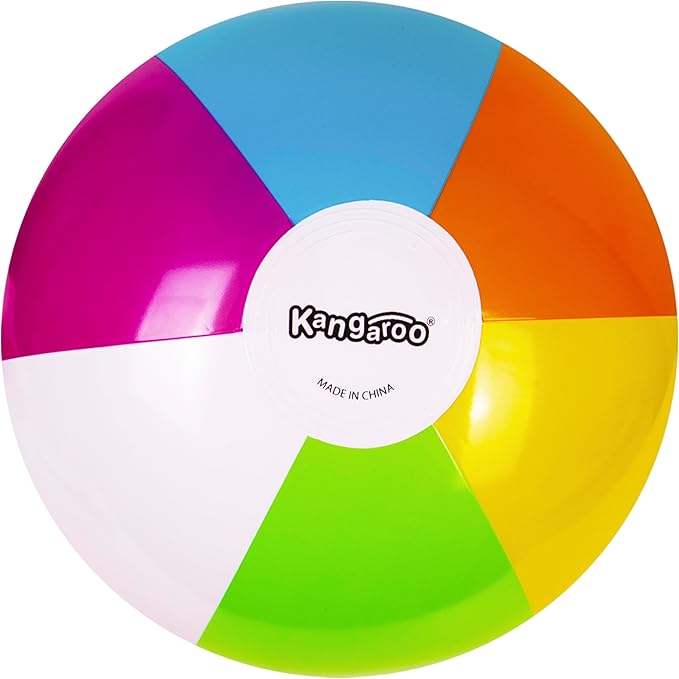 Kangaroo 12-Pack Inflatable Beach Balls Bulk for Kids & Adults I Inflatable Pool Party Favors Swimming Pool Toys I Kids Beach Toys for Beach Games