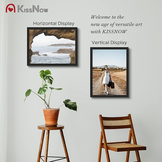 18x24 Poster Frame 2 Pack, Black Solid Wood Picture Frame with Polished Plexiglass, Wall Hanging