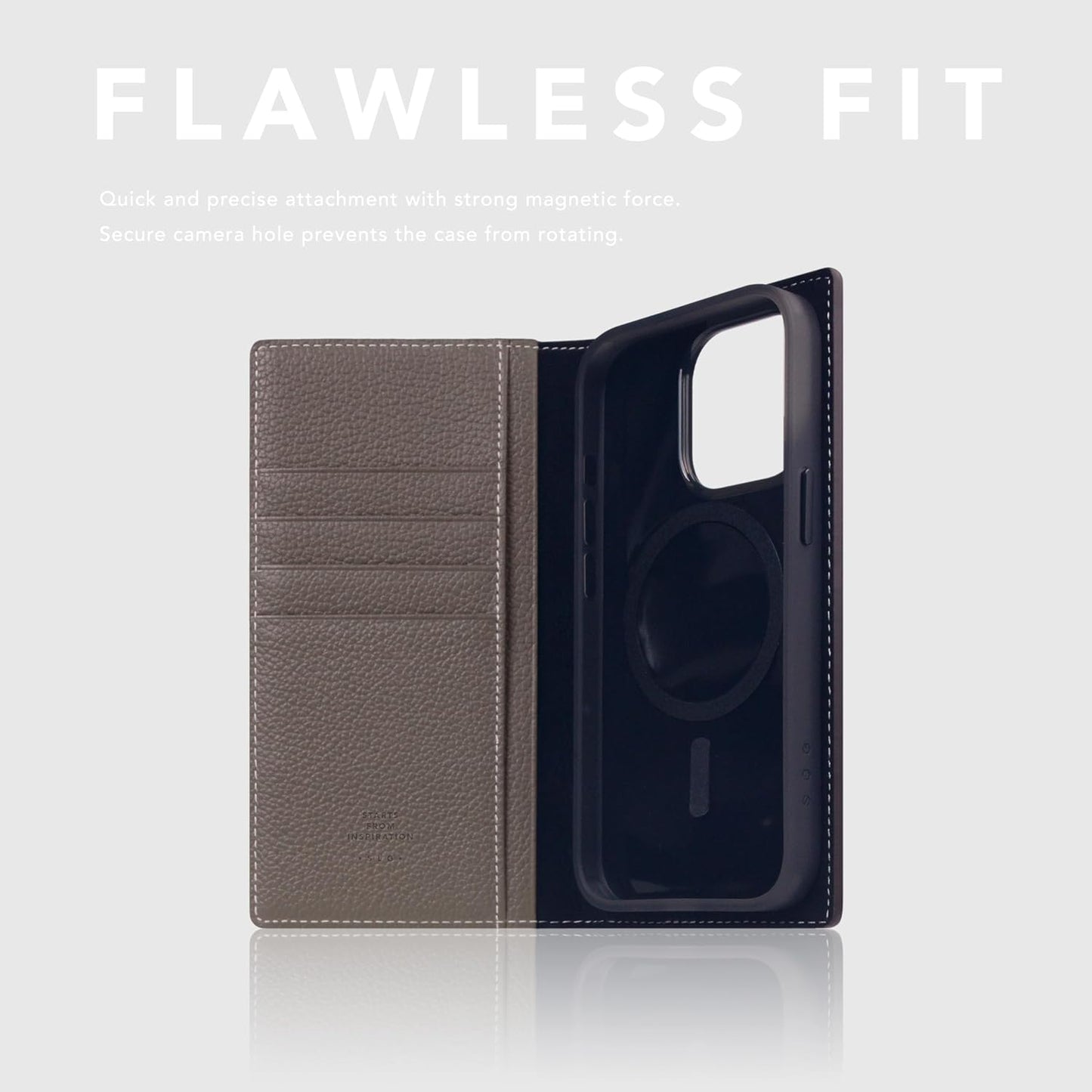 D8 Full Grain Leather Wallet Case for iPhone 15 Pro - [2-in-1] Handcrafted Detachable Diary Style with Magnetic MagSafe Back Cover, Gift Box Included (Etoffe Cream)