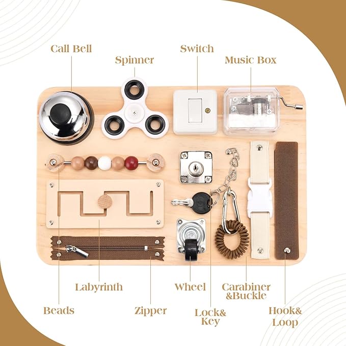 Dementia Activities for Seniors-Fidget Busy Board-Alzheimers Products for Elderly-Memory Games for Autism Adult-Dementia Gadgets-Sensory ADHD Toys-Anxiety Relief Items-Gift for Seniors