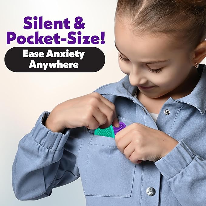 Fidget Toys Adults Sensory Stones: 12 Pack Textured Worry Stone for Autism Kids Calming Down - Fidget Stress Toys for Anxiety Relief - Students Prizes Fidget Toys