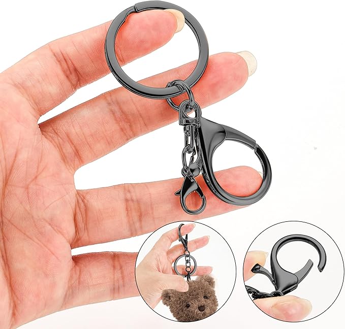 10 Pack a Set Metal Lobster Claw Clasps and Key Rings, Key Chain Accessories, Keychain Making kit for Keys, Art Crafts, Jewelry Making, Light Gold - Gunmetal