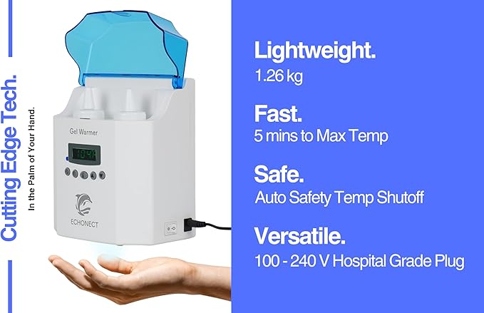 Premium Digital 2-Bottle Gel Warmer, Ultrasound Gel Warmer, Gel Warmer Ultrasound, Massage Oil Warmer, one-Year Warranty