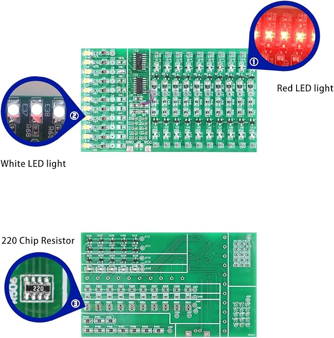 Soldering Practice Kit DIY Two-sided SMT 3-row White Red LED SMD Circuit Kit Learn Soldering Kit For Beginners