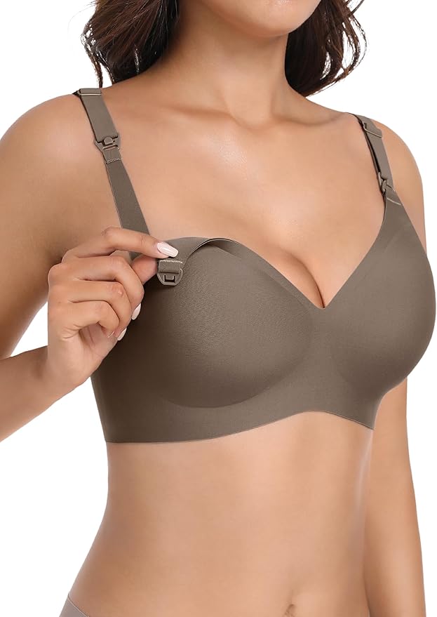 Maternity Nursing Bras Wireless Seamless Ultra-Soft Comfort for Breastfeeding Pregnancy Easy One-Handed Access Sleep Bra