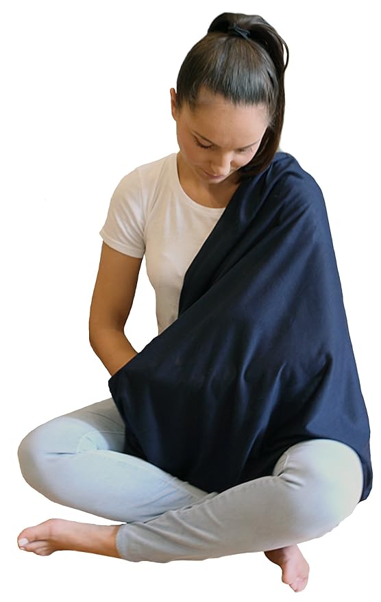 LK Baby 2pk Infinity Nursing Scarf Breastfeeding Cover Ultra Soft (Grey/Navy)