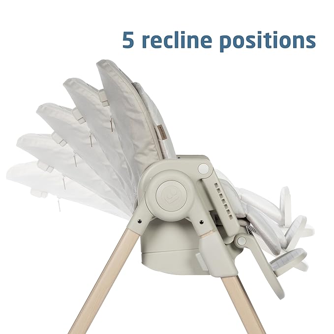 Maxi-Cosi Minla 6-in-1 High Chair for Babies & Toddlers, Portable Foldable Highchair, EcoCare Fabric, 9 Heights, 5 Reclines, 4 Tray Positions, Classic Oat