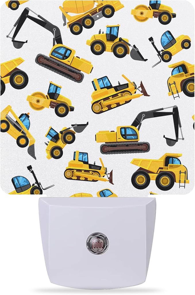 Construction Machines Night Light,Tractor Night Lights Plug into Wall Dusk to Dawn Sensor Led Lamp for Women Men,Led Lights for Stairway/Hallway/Bedroom,0.5W