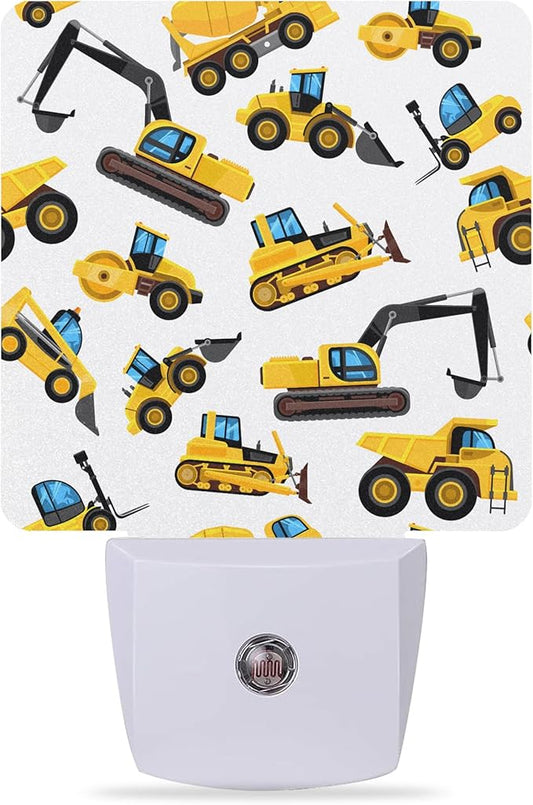 Construction Machines Night Light,Tractor Night Lights Plug into Wall Dusk to Dawn Sensor Led Lamp for Women Men,Led Lights for Stairway/Hallway/Bedroom,0.5W