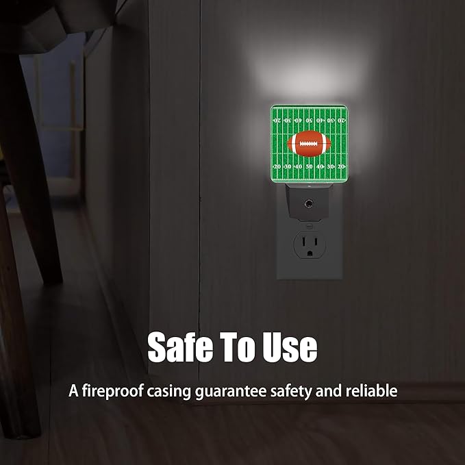 American Football Night Light, Ball Night Lights Plug into Wall Decor for Bedroom,Bathroom, Hallway, Kitchen, Dusk to Dawn Sensor Nightlights for Boys Girls Women Men Room Gifts