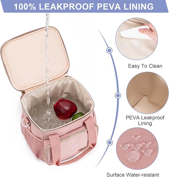 Breastmilk Cooler Bag with Ice Pack Fits 6 Baby Bottles up to 9 Ounce, Breast Milk Pump Cooler Bag for Nursing Mom Daycare, Work, Travel-Pink