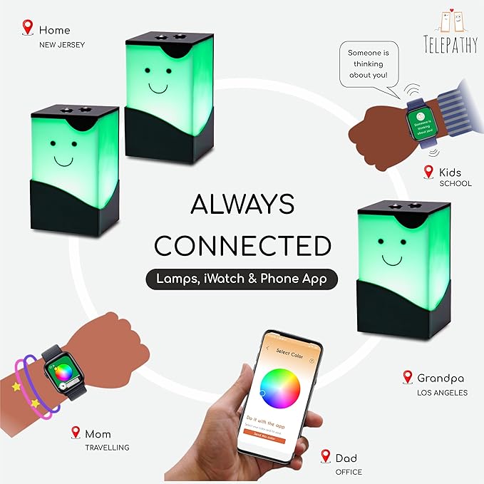 Telepathy® Toddlers – Friendship Lamp® | Long Distance Wi-Fi Lights (Set of 4)
