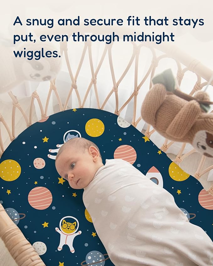 Bassinet Sheets Compatible with Baby Delight Beside Me Dreamer Bassinet, 33x20 for Baby Bedside Sleeper - Buttery Soft, Premium Stretchy Jersey Knit Sheets, 2 Pack