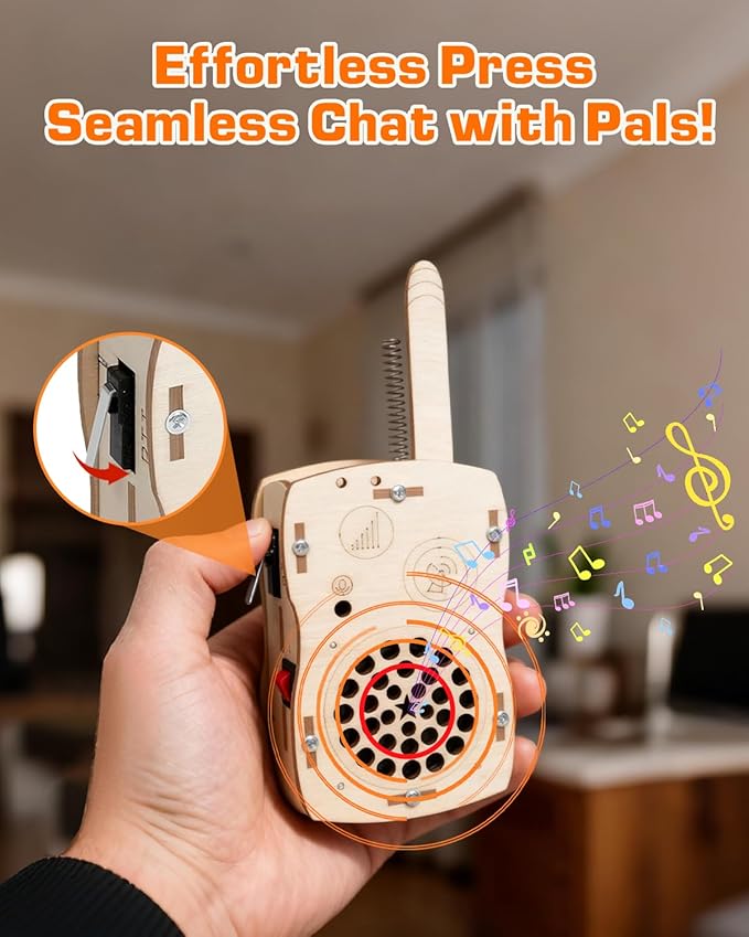 STEM Science Kits Toys DIY Walkie Talkie Kit for Kids Age 8-14, Science Project Electronics Kit Educational Building Toy Gifts for Boys Girls Kids Teen Ages 8-10 10-12