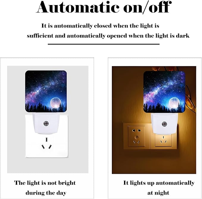 Starry Sky Night Light,Plug-in Nightlights Auto Sensor Night Lamp Dusk to Dawn Lamp Home Decor for Nursery Children Girls Boys