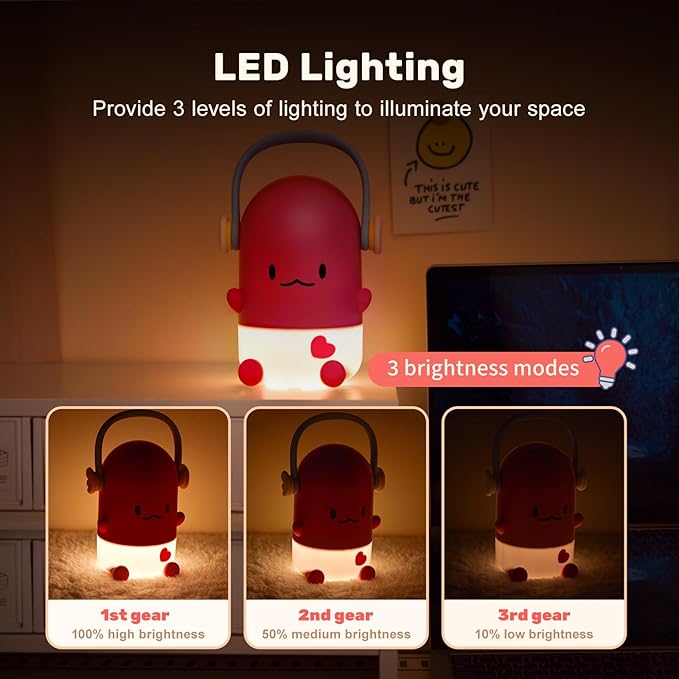 Night Light for Kids,Rechargeable LED Night Lamp for Children‘s Bedroom Bedside Nightlight Gifts for Kids Girls Boys Birthday Christmas