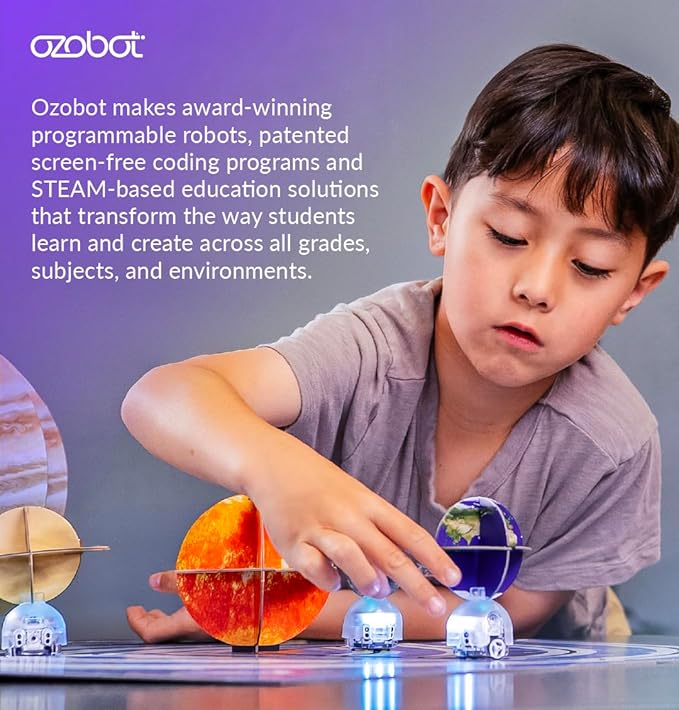 Ozobot Evo Classroom Kit (12 Bots): Interactive Coding Robot, Kids Ages 5+, Includes 12 Evo Robots, Color Code Markers, Charging Cradle, Bot Stickers, Access to 700+ STEAM Lessons, Educators & Parents