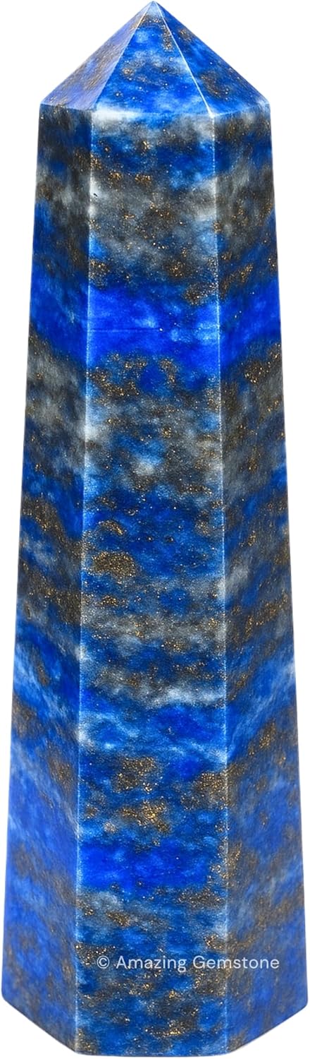 Amazing Gemstone Lapis Lazuli Crystal Towers ~ Natural Healing Crystal Point Obelisk for Reiki Healing and Crystal Grid (3- Inch)