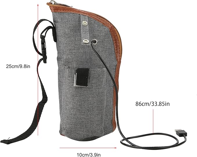 AUNMAS USB Bottle Warmer Heating Bag, Portable Travel Mug Milk Heater Feeding Bottle Infant Storage Bag