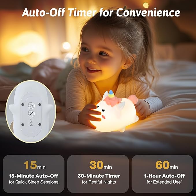 Dealswin Night Light for Kids, Cute Animal Touch lamp, Color Changing Silicone LED Night Light, Table Lamp Bedside Lamp Nursery Night Lamp Gifts for Girls Toddler Baby Room Decor