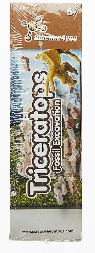Science4you - Triceratops Fossil Digging Kit for Kids - Excavate and Assemble 10 Dinosaur Fossiles, Dinosaur Toys for Boys and Girls Age 6+, Dino Games, Dinosaur Gifts for 6+ Year Old Boys and Girls