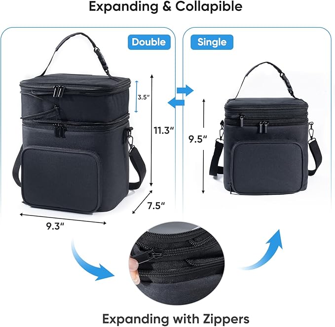 SFYBYHEART Breastmilk Storage Bag with Ice Pack for 6 Baby Bottles - Expandable Breast Pump Bag with Cooler for 6 Mam Bottles Up to 9 Ounce