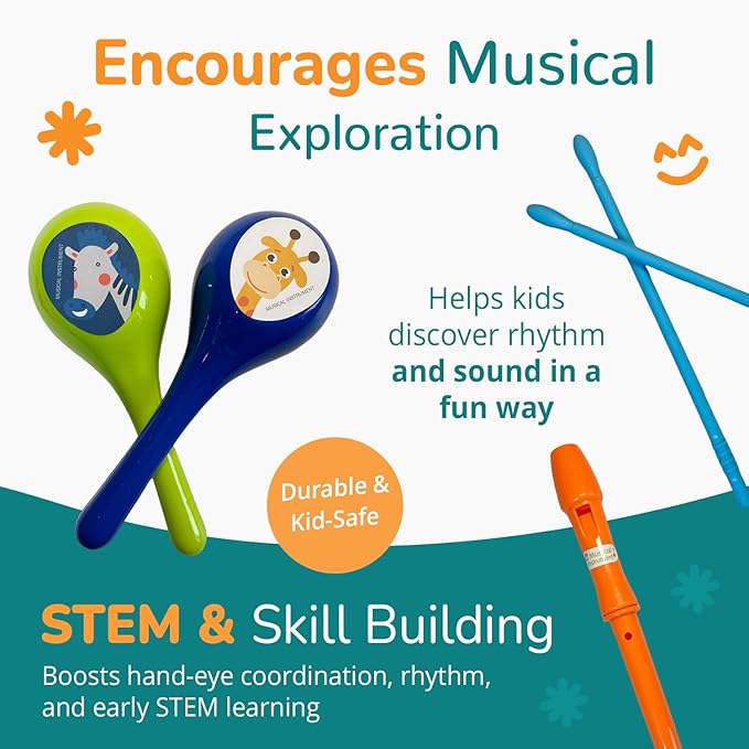 Channie's Toddler Musical Instruments Set, Kids Band Set, Music Toys for Kids Ages 3-5, Band Instruments for Toddlers