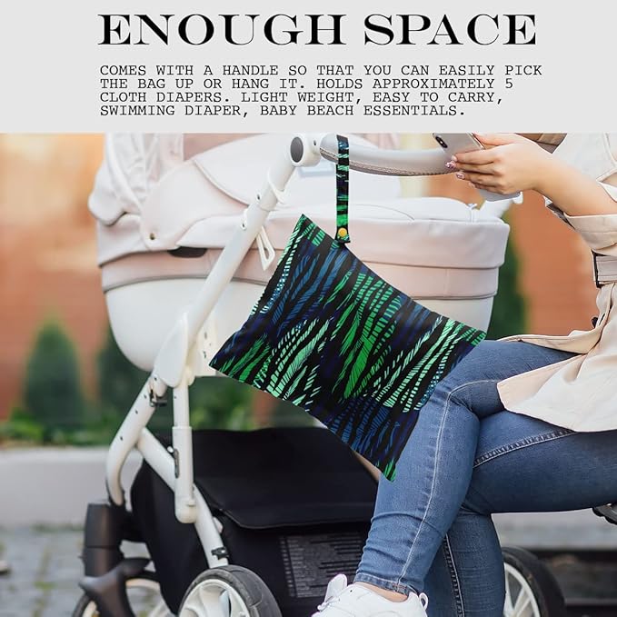 Wet Bag, Wet Dry Bag, Wet Bag for Swimsuit, Travel, Beach, Pool, Diapers, Dirty Yoga Gym Clothes, Makeup Bag, Waterproof Tropical Palm Leaves Decor Jungle Palm Leaf Favors