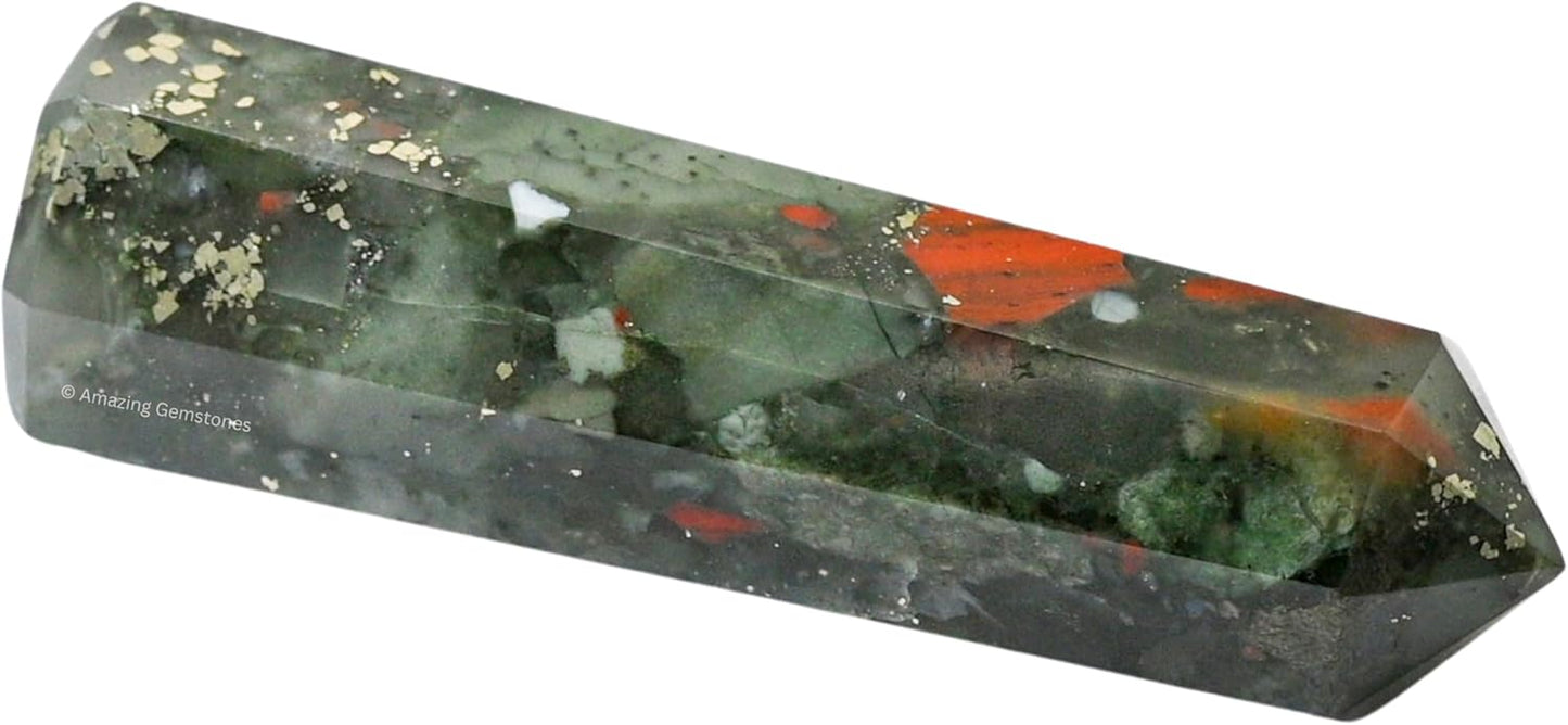 Amazing Gemstone African Bloodstone Crystal Towers ~ Natural Healing Crystal Point Obelisk for Reiki Healing and Crystal Grid (2" to 3" Inch)