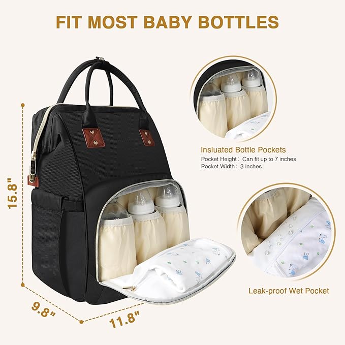 Diaper Bag Backpack, Multi-Function Baby Boys and Girls Bag, Travel Waterproof Diaper Backpack Tote Bag, Baby Registry Search & Shower Gifts-Essentials Baby Backpack for Mom/Dad