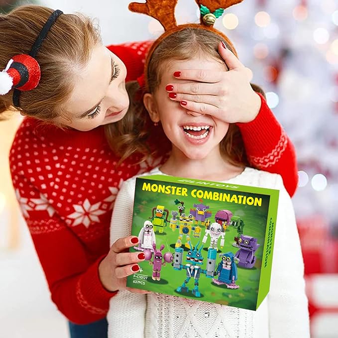 12 in 1 Singing Monster Figures Building Set, Wubbox Monsters Action Figure Game Toy Collectible Decoration Building Toy Compatible with Lego, Great Gift for Fans, Boys and Girls Aged 6+ (637 Pieces)