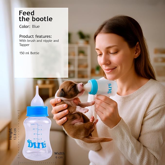 Baby Bottle Set Puppy – 5 oz & 9 oz Bottles + Bottle Brush – Anti-Colic, BPA-Free, Newborn Essentials Kit