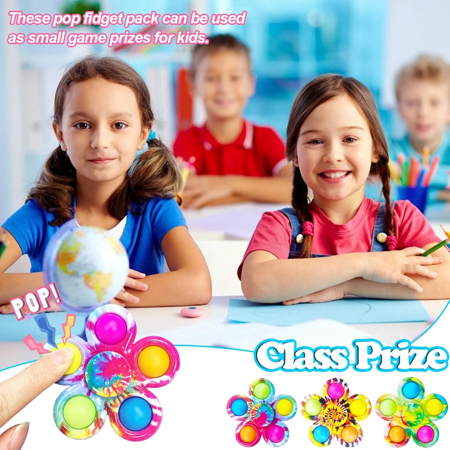 30 Fidget Spinners Toys, Party Favors Gifts for Kid,Pop Fidget Spinner Pack Bulk, Little Sensory Fidget Toys Pack, Classroom Prizes for Girls Boys Students