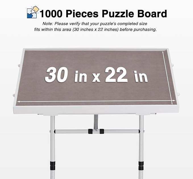 1000 Piece Jigsaw Puzzle Board Table with Drawers and Cover, Puzzle Board with Adjustable Angle and Height, Movable Puzzle Table with Legs for Adults, 30''x22'' Board with Storage, 4 Wheels