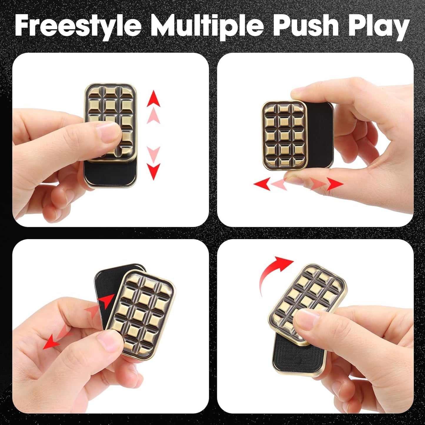 Fidget Toys 2 Pack, Magnetic Metal Fidget Slider Poker Card, EDC Toy for Adults,Relieve Stress Anxiety ADHD