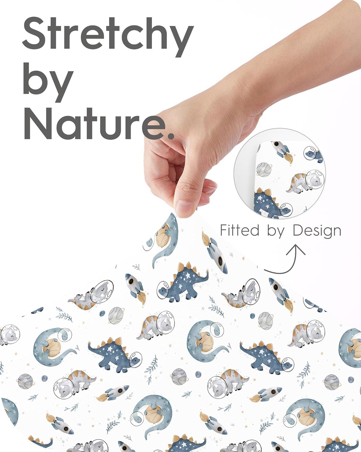 Pack and Play Sheets Fitted, Ultra Soft Mini Crib Sheets Boy, Neutral Pack N Play Mattress Sheets Hypoallergenic and Soothing, Premium Jersey Playrad Sheets, Dino Sea Animals, 2 Pack