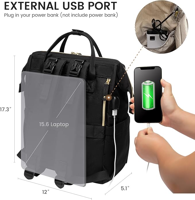 LOVEVOOK Diaper Bag Backpack, Baby Bag with Changing Station, Large Diaper Backpack for Moms Dads, Waterproof Leather Accents Baby Boy and Girl Bag for Travel Baby Essentials, Black