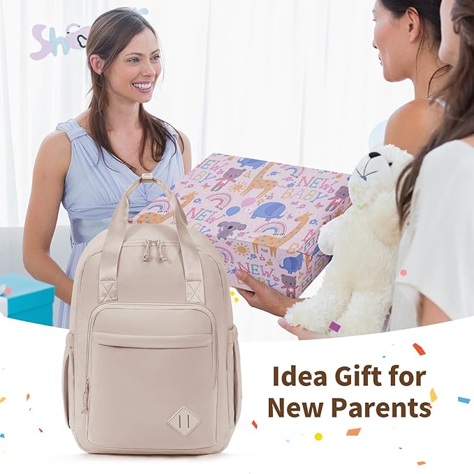 CEI-CEI Diaper Bag Backpack Large Baby Diaper Bag Water-resistant Travel Diaper Backpack for Boys Girls Newborn with Insulated Pockets, Changing Pad, Stroller Straps