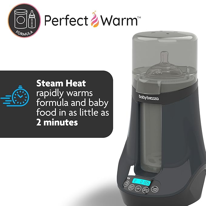 Baby Brezza Smart Baby Bottle Warmer, Breastmilk Warmer + Defroster – Free App - Different Temperatures for Breastmilk + Formula - Universal Fit for All Bottles + Milk Bags - Calentador de Biberones