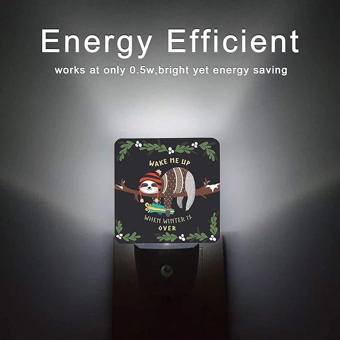 Sloth Night Light,Cute Baby Sloth Sleeping on Tree Night Lights Plug into Wall for Boys Girls, Led Lights Indoor Home Decor 0.5W Nightlight Sleep Friendly