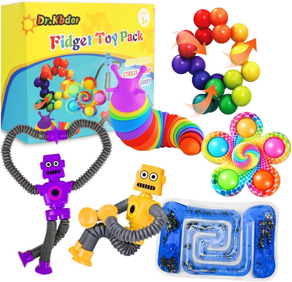 Sensory Toys for Autistic Children Set, Autism Fidget Toys Pack Calm Down Travel Essential Toys for Kid Toddler Age 1 2 3 4 5 Years, ADHD Stress Anxiety Christmas Stuffer for Kids Boys Girls