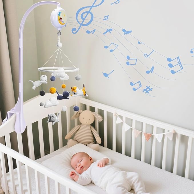 24 inch Crib Mobile Bed Bell Frame arm Bracket, Double nut Screw Fixing Frame -DIY Toy Decoration Bracket(Wind Chime-1)