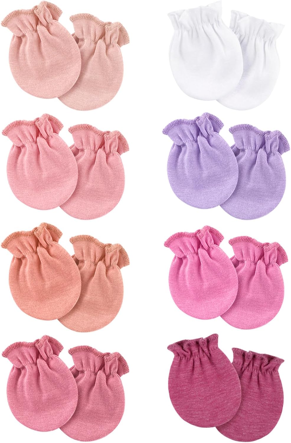 Newborn Baby Mittens No Scratch Cotton Elastic Wrist Gloves Infant Toddler Mittens for Baby Boy Girl 0-6 Months