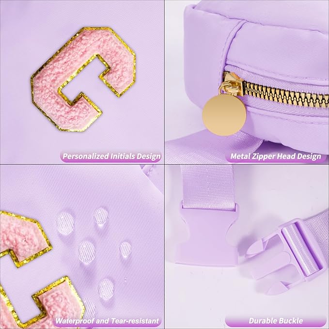 Customized Birthday Gifts for 2 3 4 5 6 7 8 9 10 11 Year Old Girls - Mini Fanny Pack Cute Crossbody Bag Trendy Stuff,Graduation Gifts for Girls Teens Kids Daughter Sister Her - Lavender,C