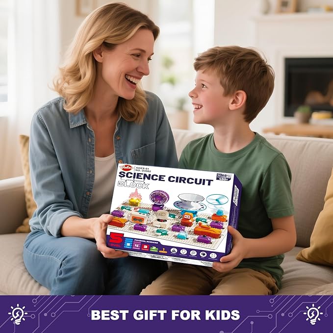 VATOS Science Circuit for Kids, 68PCS Electronics Exploration Kit with 450+ Projects, Rotational Imaging, Sound Recording & Playback, STEM Educational Toy for Boys Girls Ages 6+